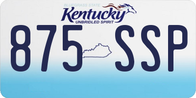 KY license plate 875SSP