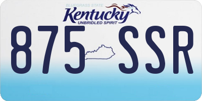 KY license plate 875SSR