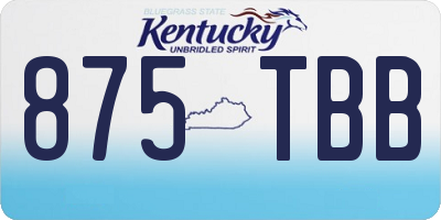 KY license plate 875TBB