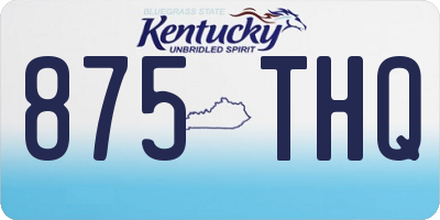 KY license plate 875THQ