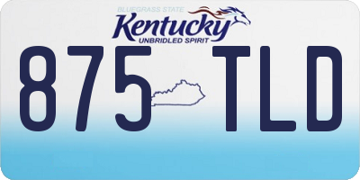 KY license plate 875TLD