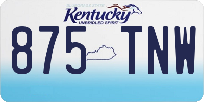 KY license plate 875TNW