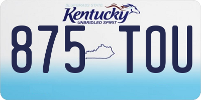 KY license plate 875TOU