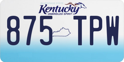 KY license plate 875TPW