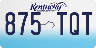 KY license plate 875TQT