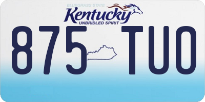 KY license plate 875TUO