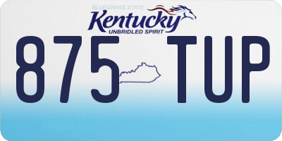 KY license plate 875TUP