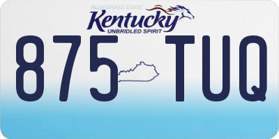 KY license plate 875TUQ