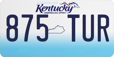 KY license plate 875TUR