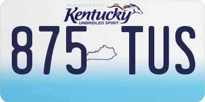 KY license plate 875TUS