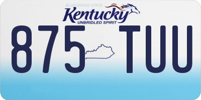 KY license plate 875TUU