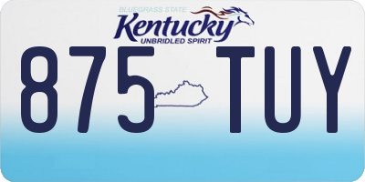 KY license plate 875TUY
