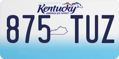 KY license plate 875TUZ