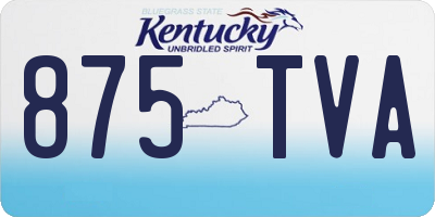 KY license plate 875TVA