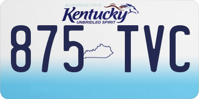 KY license plate 875TVC