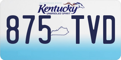 KY license plate 875TVD