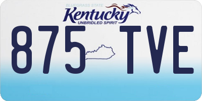 KY license plate 875TVE