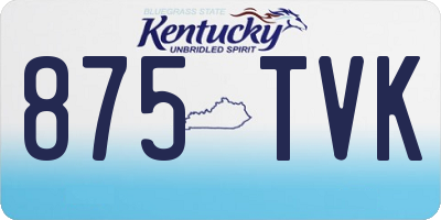KY license plate 875TVK