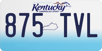 KY license plate 875TVL