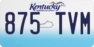 KY license plate 875TVM