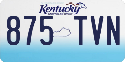 KY license plate 875TVN