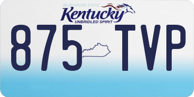 KY license plate 875TVP