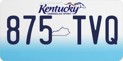 KY license plate 875TVQ