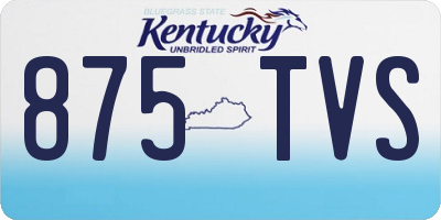 KY license plate 875TVS