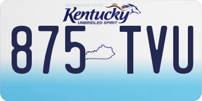 KY license plate 875TVU