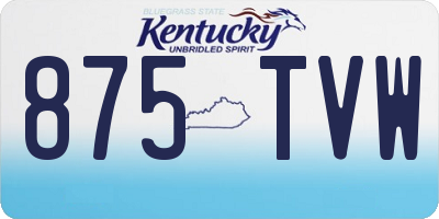 KY license plate 875TVW