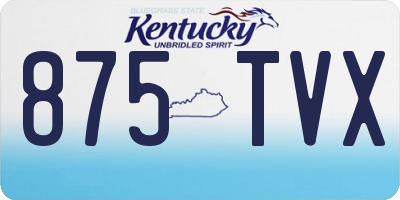 KY license plate 875TVX