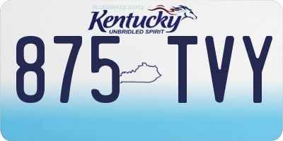 KY license plate 875TVY
