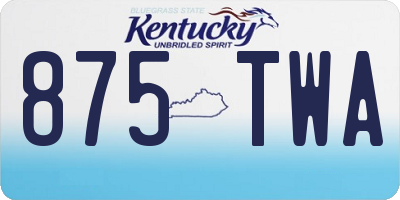 KY license plate 875TWA