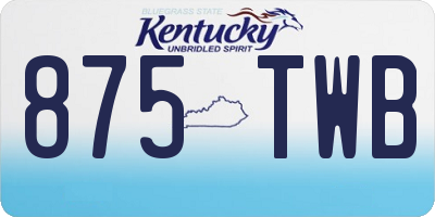 KY license plate 875TWB