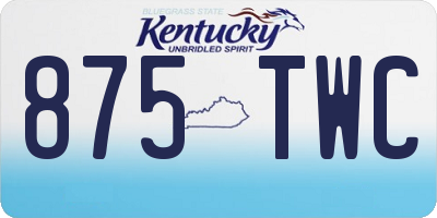 KY license plate 875TWC
