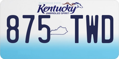 KY license plate 875TWD