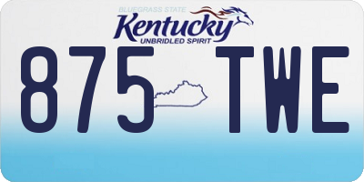 KY license plate 875TWE