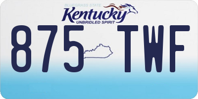 KY license plate 875TWF