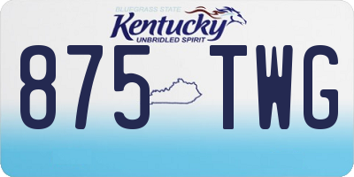 KY license plate 875TWG