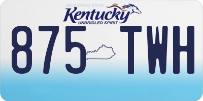 KY license plate 875TWH