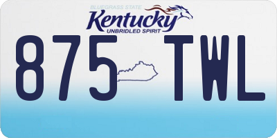 KY license plate 875TWL