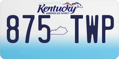KY license plate 875TWP