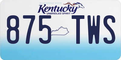 KY license plate 875TWS