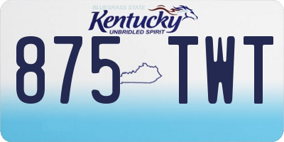 KY license plate 875TWT