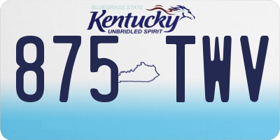 KY license plate 875TWV