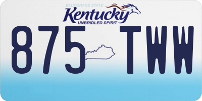 KY license plate 875TWW