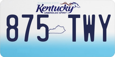 KY license plate 875TWY