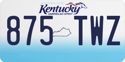 KY license plate 875TWZ