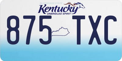 KY license plate 875TXC