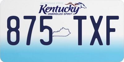 KY license plate 875TXF